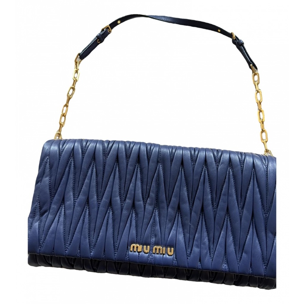 Miu Miu Blue Leather Shoulder Bag
